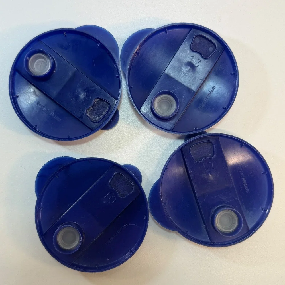Ziploc Tumbler Set 18oz Cobalt Blue Plastic Travel Cups Spill-Proof Lids 4 Pack